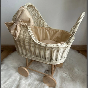 Cochecito de bebé de ratán hecho a mano, cochecito ecológico hecho con materiales naturales, seguro, elegante y sostenible para su bebé - Product Image 1