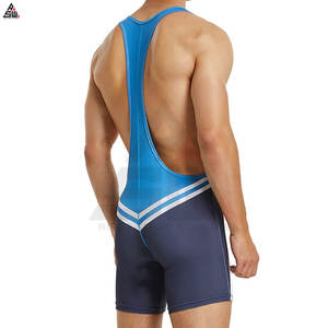 High Quality 100% Cotton Breathable Knitted Professional Weightlifting Uniforms <b>Men</b> Wrestling <b>Singlets</b> - Product Image 4