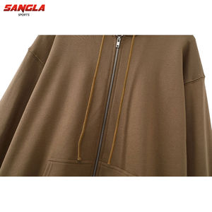 Vente en gros de sweats à capuche tricotés lavés à l'acide de haute qualité pour les fabricants de vêtements de douane pour femmes - Product Image 4