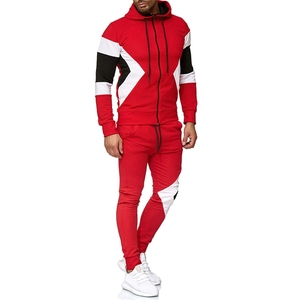 Ensemble de survêtement personnalisé pour homme 100 % coton, automne, avec pull à fermeture éclair intégrale, coupe-vent épais, séchage rapide, pour usage quotidien et entraînement sportif - Product Image 3