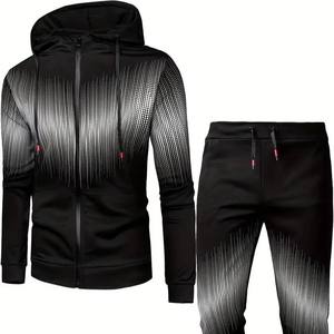 Ensemble de survêtement unisexe en coton, sweat-shirt et pantalon, doux et confortable, à porter au quotidien, survêtement unisexe tendance, sweat-shirt et jogging surdimensionnés - Product Image 1