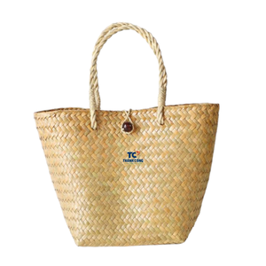 Bolso de playa de paja más vendido-Bolso de paja de rafia de verano-Bolso de hierba marina al por mayor de Vietnam - Product Image 6