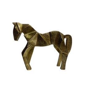 Escultura de caballo artística de Metal para decoración de habitación, decoración de aluminio con plataforma negra para mesa y decoración del hogar - Product Image 2