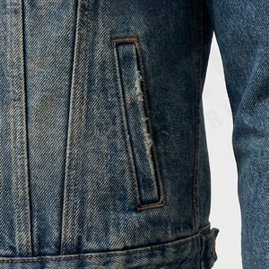 Veste en jean sur mesure pour homme, automne-hiver, couleur unie, personnalisable, marque privée, haute qualité, logo frontal, vêtement d'extérieur tendance - Product Image 5