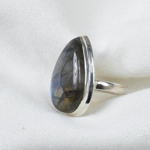 Pear Shape Handmade <b>Ring</b> Jewelry Solid 925 Sterling Silver Natural Multi Fire <b>Labradorite</b> Gemstone Sterling Silver <b>Ring</b> Jewelry - Product Image 3