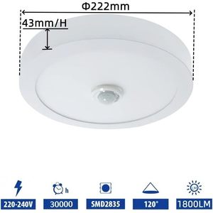 18W LED sensore plafoniera con movimento circolare & rilevatore di presenza per il corridoio o il portico - Product Image 3