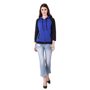Nouvelle mode de sweats à capuche pour femmes, couleur bleue, 100% coton, prix de gros, vêtements de rue confortables et durables - Product Image 6