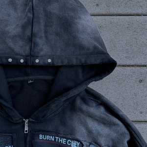 Sweat à capuche Streetwear pour hommes grande taille Sweats à capuche pour hommes Acid Wash Sweat à capuche surdimensionné pour hommes - Product Image 4