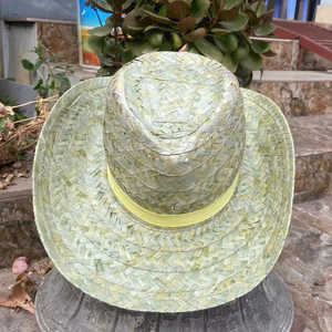 Cheap Extra Large Brim Cowboy Straw Hat with Embroidered logo custom use for Summer Vacation Women's <b>Wicker</b> Gift Beach Lifeguard - Product Image 1