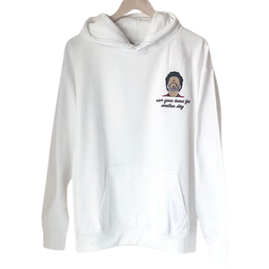 Bordado de personaje de dibujos animados con suéter blanco de gran tamaño Unisex, ropa de calle de lana de algodón, sudaderas con capucha de invierno informales acogedoras al por mayor - Product Image 1
