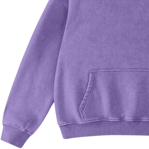 Sweat-shirt à capuche surdimensionné en molleton doux vintage lavé à l'acide violet lavande, streetwear, vêtements d'hiver pour hommes et femmes - Product Image 3