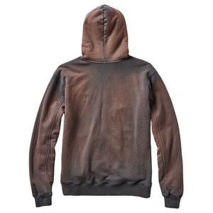 Blanc uni personnalisé lavé à l'acide surdimensionné lourd fermeture éclair sweats à capuche 100% coton français éponge couleur unie Streetwear pour hommes - Product Image 2