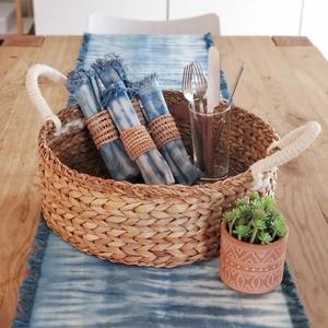 Cesta redonda de jacinto de agua con asa, cesta de almacenamiento hecha a mano, venta al por mayor, ecológica, hecha en Vietnam - Product Image 5