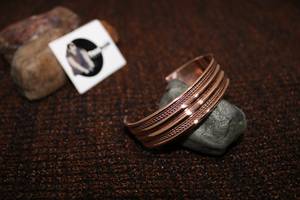 Pure <b>Copper</b> <b>Bracelet</b> Blood Pressure Monitor Pure <b>Copper</b> Cuff Ring Latest Woven Cufflink Metal Crafts Man's Jewellery - Product Image 2