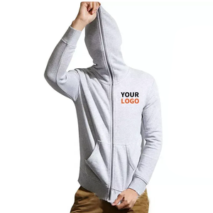Vente en gros de sweats à capuche zippés en coton 100% de 400 grammes, survêtement de haute qualité, logo personnalisé, streetwear uni teint en hiver, fermeture éclair intégrale - Product Image 2