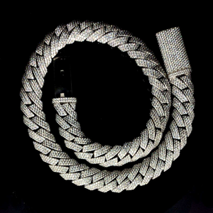 Collar de Plata de Ley 925 Maciza Premium con Moissanita VVS1 de Corte Brillante Estilo Hip Hop, Cadena de Eslabones Cubanos con Acabado en Rodio, Unisex, Pasa Prueba de Autenticidad - Product Image 4