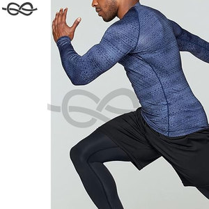 Chemises de compression à manches longues UPF 50 + pour hommes Entraînements athlétiques Sports nautiques Activités de plein air Protection solaire contre les éruptions cutanées de qualité supérieure - Product Image 5