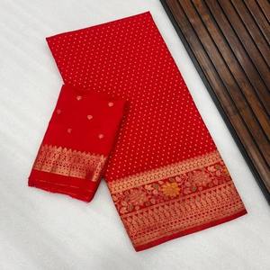 Saree de algodón suave para mujer de buena calidad, Sari cómodo de uso diario con patrones impresos para oficina o uso informal y diario - Product Image 2