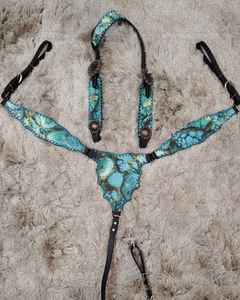 Lujo personalizado Premium Western Horse Headstall Pecho Collar Alta calidad Equitación ecuestre Cuero Diamantes de imitación Caballo hecho a mano - Product Image 2