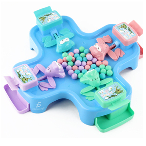 Jeu de société éducatif en plastique avec logo personnalisé - Nourrissez les grenouilles avec des perles pour jouer - Product Image 1
