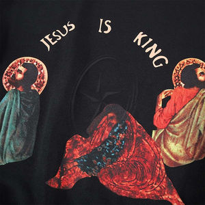 Sweatshirts Hip Hop pour hommes Jesus is King Chicago Thermal Breathable Sweatshirt Graphic Printed Pullover Long Sleeve Hoodie Black - Product Image 6