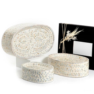Hexagonal Mother-of-Pearl Inlay Decorative Storage <b>Boxes</b> Set of 3 Chocolate Tray for Ramadan Gift Ramadan Eid Mubarak 2025 - Product Image 2