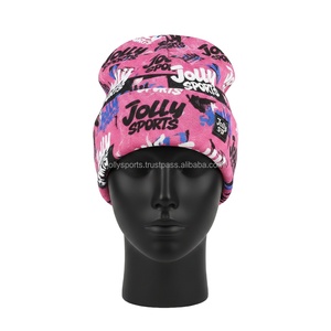 Gorro de punto para mujer, acrílico, poliéster, rosa, multicolor, estampado por sublimación, con etiqueta de logotipo personalizado, gorro jacquard - Product Image 1
