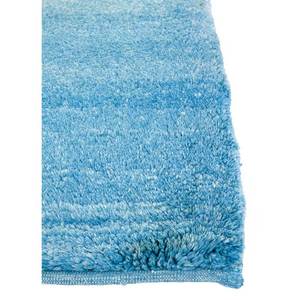 Tapis en laine noués à la main Zuri Blue, couleur unie, style Tabriz, pour la maison, le salon, la chambre ou le couloir des adolescents - Pae-1387 - Product Image 4