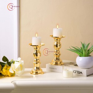 Ensemble de 6 pièces uniques en or poli décoration de table pièce maîtresse bougeoir de noël maison et pot de bougie de foudre festif approvisionnement - Product Image 4