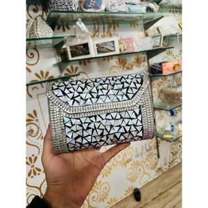 Fancy Crystal Pearl Half <b>Moon</b> Classic Fashion Evening Clutch Purse for Women Party Handbag-Wholesale From India - Product Image 2