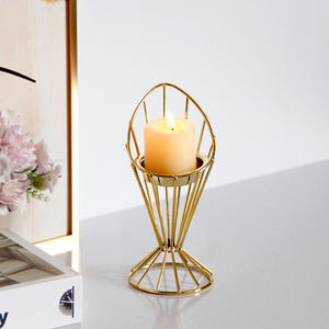 Portavelas decorativo de metal, moderno adorno de mesa, centro de mesa para bodas, soporte votivo premium, decoración para el hogar, regalo para festividades - Product Image 4