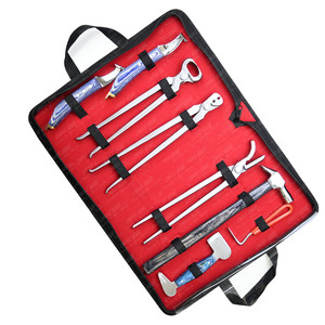 Kit de herramientas de herrador mejor calificado, cuchillo de bucle de pezuña de herrador de acero inoxidable con amortiguador de selección, equipo de cubierta de uñas, caballo veterinario - Product Image 1