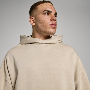 2026 vente en gros 420 Gsm lavage à l'acide coton polaire sweat à capuche surdimensionné goutte épaule coupe ample en détresse français éponge hommes sweats à capuche - Product Image 3