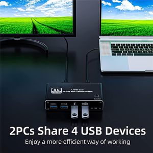 Commutateur KVM HDMI SYONG, HDMI 2.1 double port, double partage, sélecteur d'un seul moniteur, boîte de sélection, 8K60Hz 4K120Hz, 4 ports USB 3.0, commutateur KVM - Product Image 3