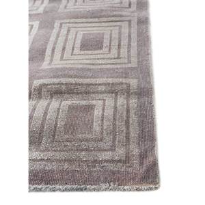 Tapis Aalam noués à la main en laine et soie, gris et noir, motif géométrique abstrait pour la maison, le couloir, le salon, pour adolescents - Pae-6172 - Product Image 4