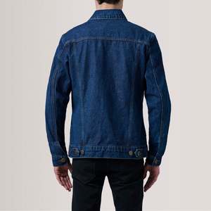 เสื้อแจ็คเก็ตยีนส์สีน้ำเงินเข้ม Conard แบบ Trucker ตกแต่งด้วยกระดุม - Product Image 4