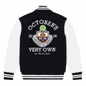Chaqueta Universitaria de Lana Personalizable con Mangas de Cuero y Logotipos Bordados, Disponible al por Mayor OEM/ODM - Product Image 6