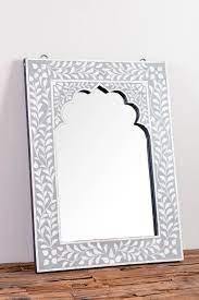 Faizacraft lujo madre perla espejos hueso incrustaciones pared espejo decoración Moderno marco blanco y negro para bodas hecho India - Product Image 2