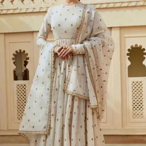 NEW--TRENDY indiano & paquistanês bordado em anarkali, igigidar salwar com dupatta vestido para festa-vestido = 2023