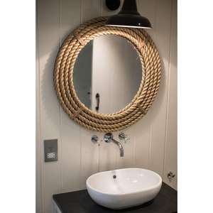 Miroir mural en bois de pin au design unique, fabriqué en Inde, avec un cadre léger et durable pour la salle de bain, la toilette et la coiffeuse de la chambre à coucher - Product Image 2