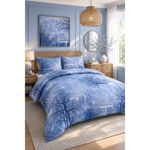 Juego de Funda Nórdica con Doble Estampado Azul, Tejido 3D Suave, Tamaños Queen, King, Twin, para Hogar, Bodas, Ropa de Cama con Diseño de Paisaje para Dormitorio - Product Image 1