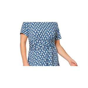 Abito Midi Leota da Donna in Jersey Viola con Stampa Floreale Brittany, Modello Svasato e Vestibilità Aderente - Vita Naturale - Product Image 5