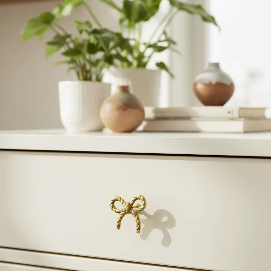slim fit dress slacks Gold Metal Bow Cabinet Knobs – Rachel George main image 1