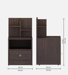 Table de chevet canapé Table d'appoint meubles de chevet en bois de manguier avec finitions en noyer pour chambre salon bureau - Product Image 4