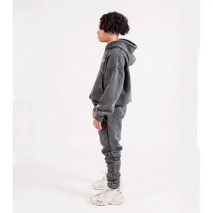 Econex Sports High Quality Heavyweight Acid Washed Anti-Pilling Hoodie Sweatpants Set <b>Vintage</b> Custom Men's <b>French</b> Tracksuits - Product Image 5