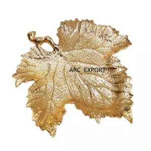 Superior Quality Gold Metal Food Serving <b>Tray</b> Events Tableware Food Snacks Dessert Serving <b>Tray</b> Standard Design <b>Large</b> Gold <b>Tray</b> - Product Image 2