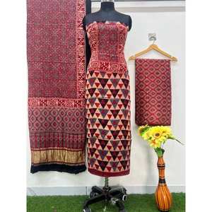 ผ้าไหมโมดอลสำหรับตัดชุดผู้หญิง ย้อมสีธรรมชาติ พิมพ์ลายด้วยมือแบบบล็อก ลายดอกไม้แบบอัจรัก ทรงเอไลน์ สำหรับชุดออกงาน ระบายอากาศได้ดี ซักได้ เป็นมิตรกับสิ่งแวดล้อม - Product Image 2