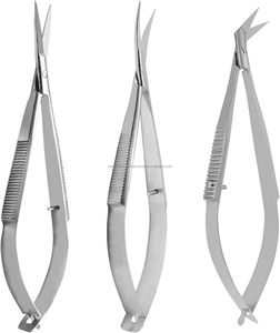 Juego de 3 Tipos de Tijeras de Microresorte con Punta Afilada, Acero Inoxidable, Hoja Recta y Curva, Estilo Ruso, para Manicura y Piel Muerta - Product Image 1