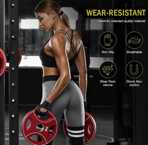 Guantes de Ciclismo Transpirables de Neopreno con Soporte para Muñeca, Diseño de Medio Dedo, Cierre con Cordones, Protección de Palma y Agarre Antideslizante para Levantamiento de Pesas - Product Image 3