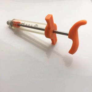 Dose <span class=keywords><strong>Syringe</strong></span> Unbreakable Plastik Barel <span class=keywords><strong>Luer</strong></span> <span class=keywords><strong>Lock</strong></span> Hewan Ternak TPX Warna Oranye - Product Image 2